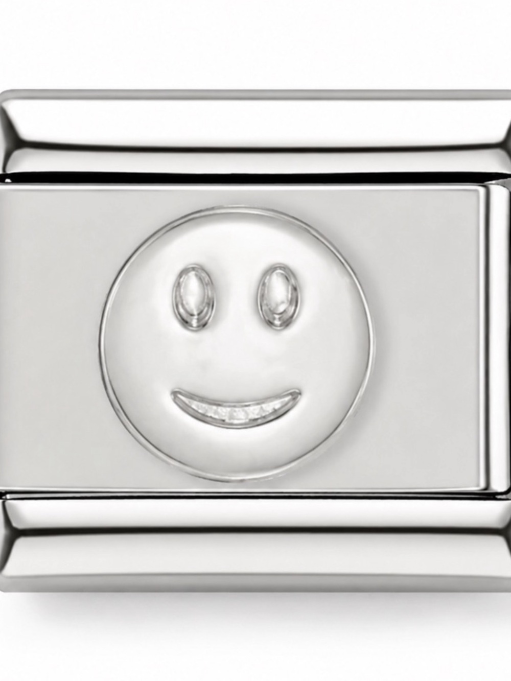 Silver Smiley Face Italian Charm Link - 9mm